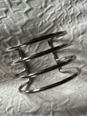 Polished Open Spiral Cuff Bracelet in Silver Tone